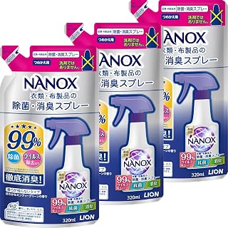 【量贩装】Top NANOX衣物・布制品 抗菌 除菌 除臭喷雾 替换装 320毫升×3个套装