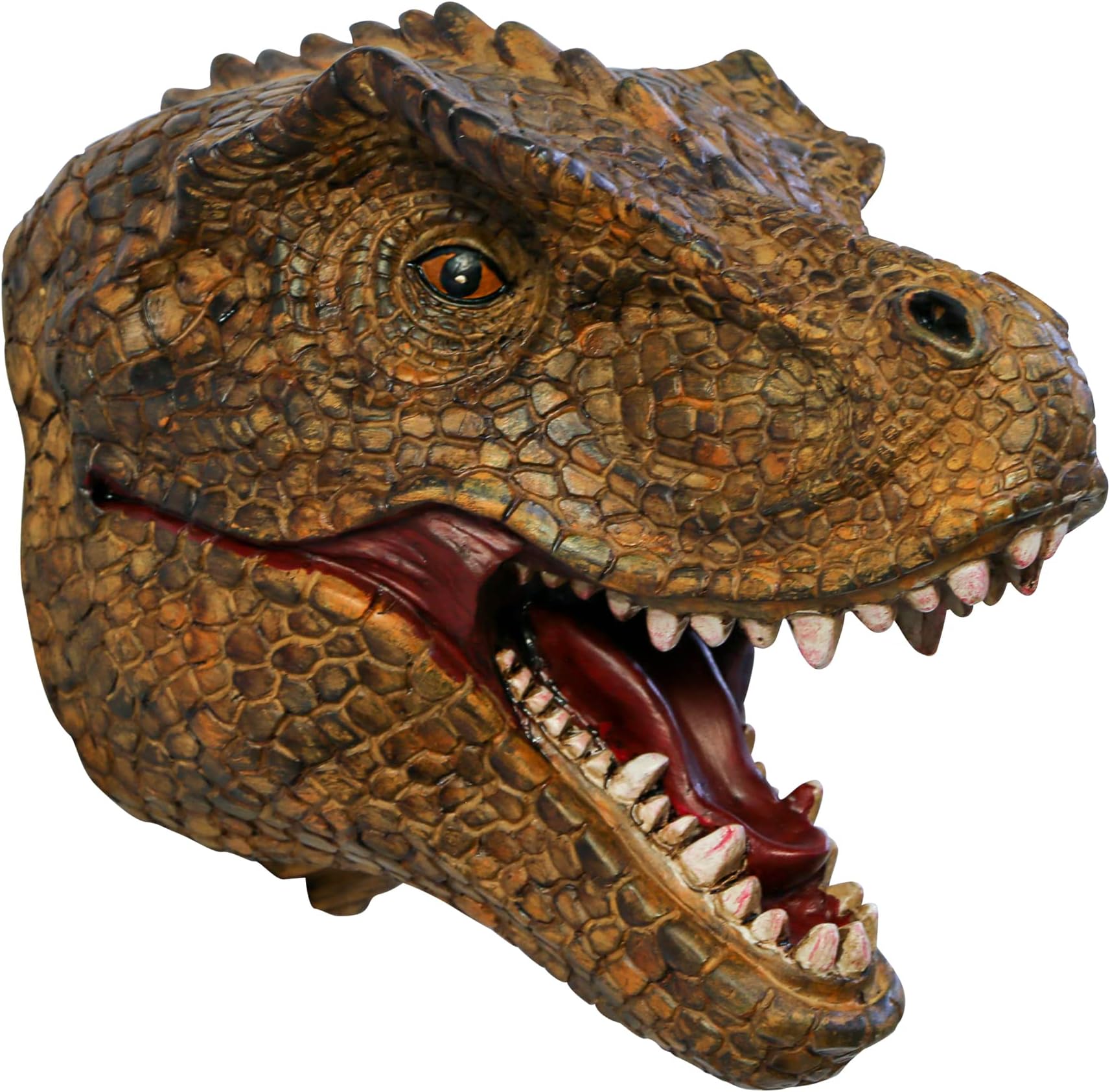Dinosaur World Small T-Rex Wall Hanging - Boys Kids Birthday Party Gaming Room Taxidermy Dinosaur Themed Wall Sculpture Indoor Outdoor Animal Heads Wall Art Decor