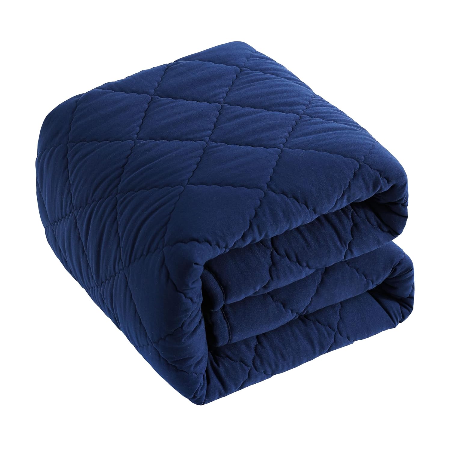 BEDSUM 100% Brushed Microfiber Down Alternative Toddler Comforter, Ultra Soft Lightweight and Warm Breathable Crib Quilted Blanket for Nursery Stroller Bed, 39×47 Inches, Navy Blue