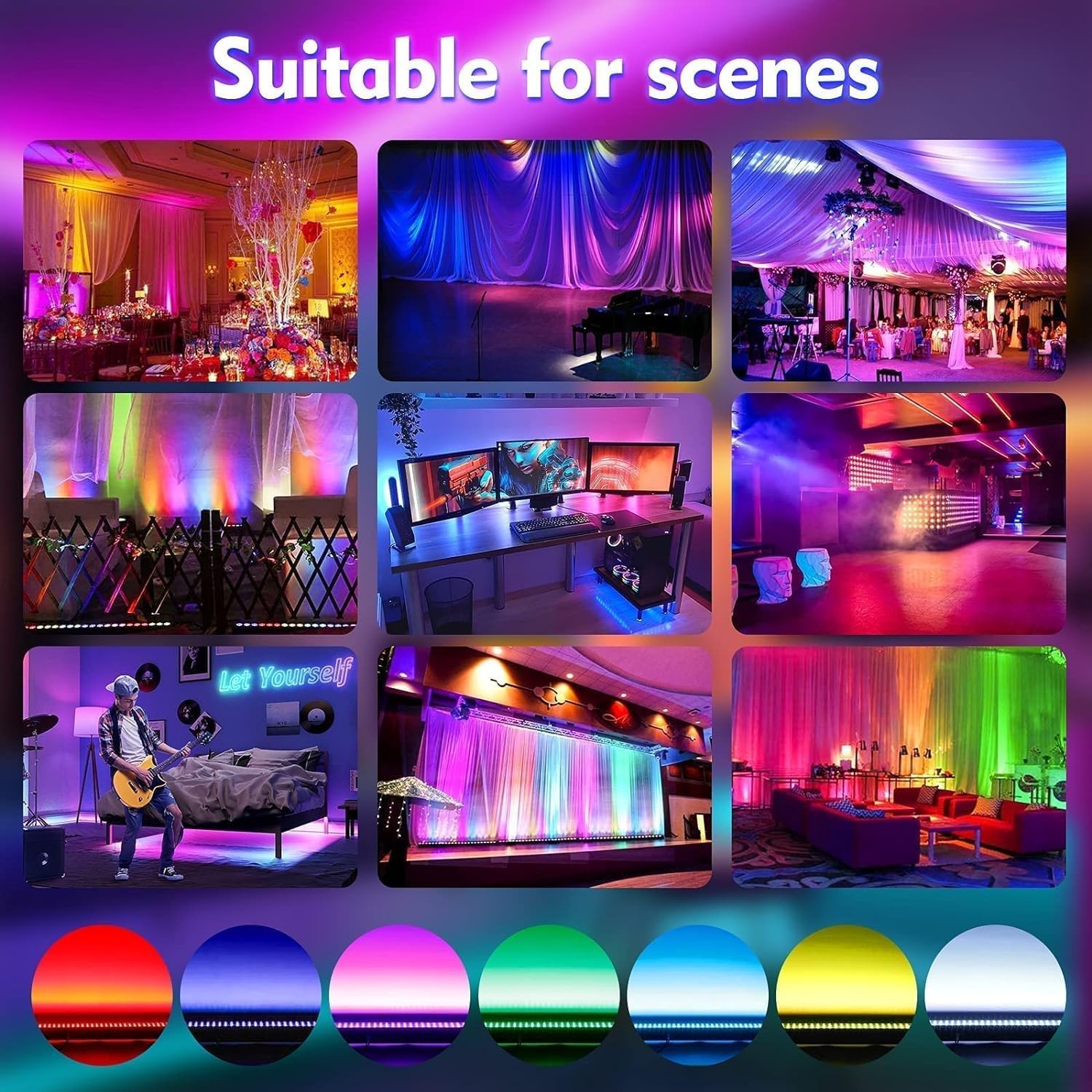 UKing 4 PCS 24 x 3W LED Wall Wash Luci da DJ,LED Bar RGB Effetto Luce da Discoteca con Telecomando,Palcoscenico Stroboscopica per Luci da Palco per Party DJ Discoteca Luci da Palco Bar Interno