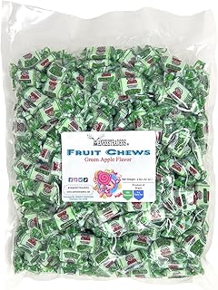 Green Apple Flavored Fruit Chews, 2 Pounds Bulk