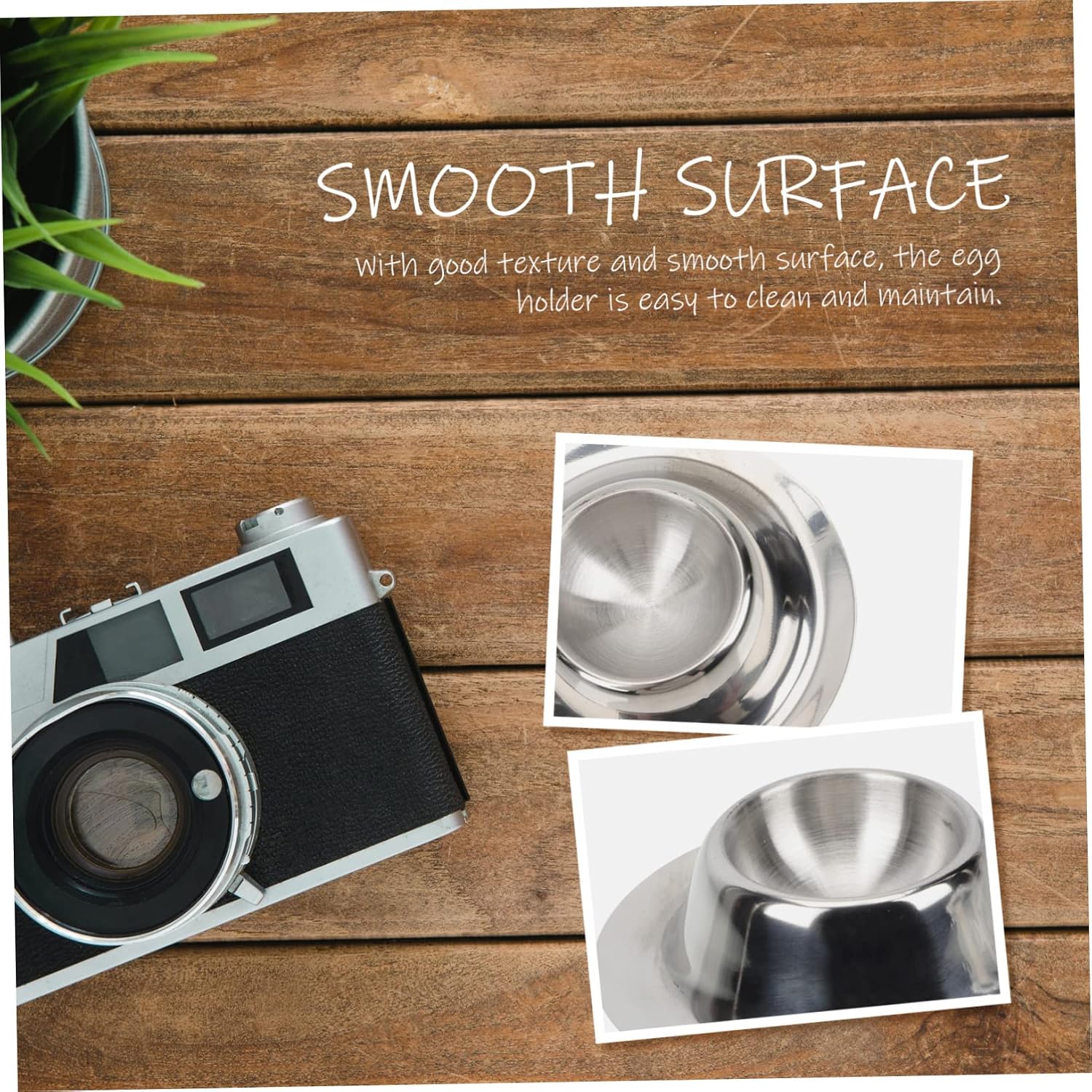 SECFOU Egg Cups Set of 4 Multi-function Egg Holders Stainless Steel Construction Easy to Clean