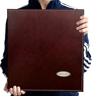 ZoviewArt PU Leather Self-Adhesive Photo Album - Waterproof Dust-Free Scrapbook, Holds 3x5 to 8x10 Photos, 40 Acid-Free Pages