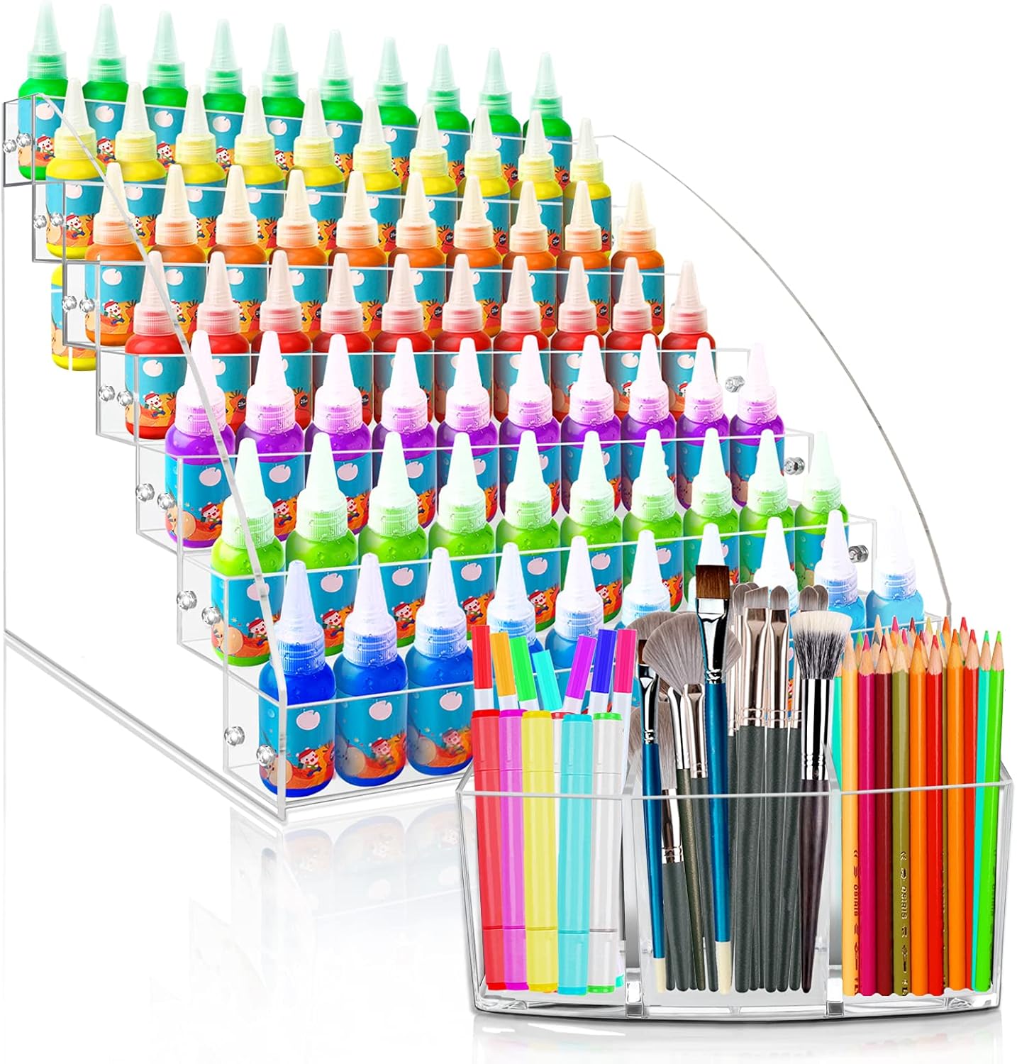 7 Layers Paint Storage Organizer and Paint Brush Holder, LASZOLA