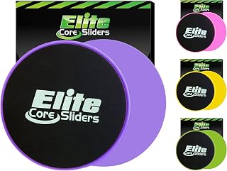 Elite Sportz Core Sliders for Working Out - Pack of 2 Compact, Dual Sided Gliding Discs for Full Body Workout on Carpet or Hardwood Floor - Fitness & Home Exercise Equipment - Small Gift for Athletes