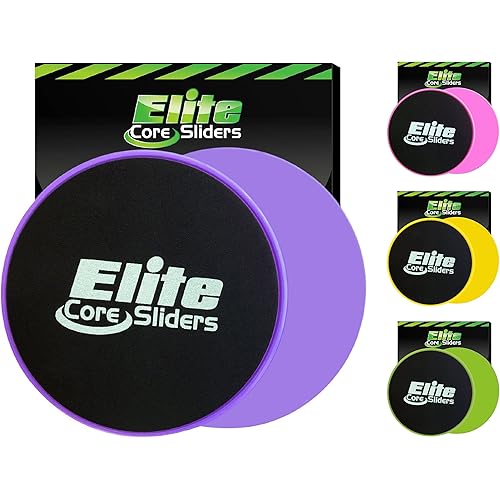 Elite Sportz Core Sliders for Working Out - Pack of 2 Compact, Dual Sided Gliding Discs for Full Body Workout on Carpet or Hardwood Floor - Fitness & Home Exercise Equipment - Small Gift for Athletes