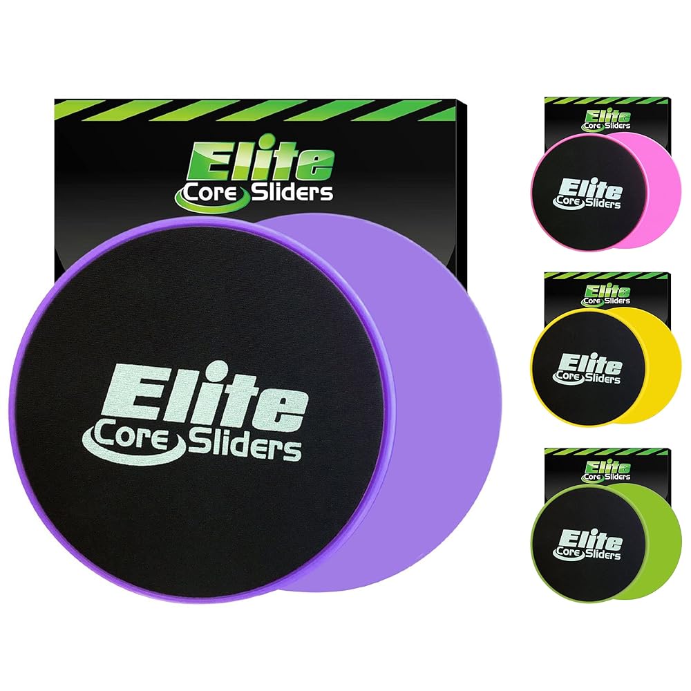 Elite Sportz Core Sliders For Working Out | Dual Sided Home Core Workout Equipment For Carpet & Hardwood Floors | Gliders for Exercising - Travel Workout Equipment For Athlete - Fitness Sliders