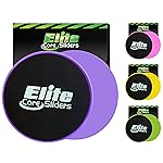 Elite Sportz Core Sliders For Working Out | Dual Sided Home Core Workout Equipment For Carpet & Hardwood Floors | Gliders for Exercising - Travel Workout Equipment For Athlete - Fitness Sliders