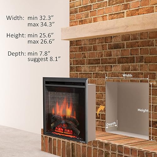 Miniatura 7 de PuraFlame Western - Chimenea eléctrica de 23 pulgadas con kit de molde, sonido crepitante de fuego, tronco de resina, control remoto, calentador de