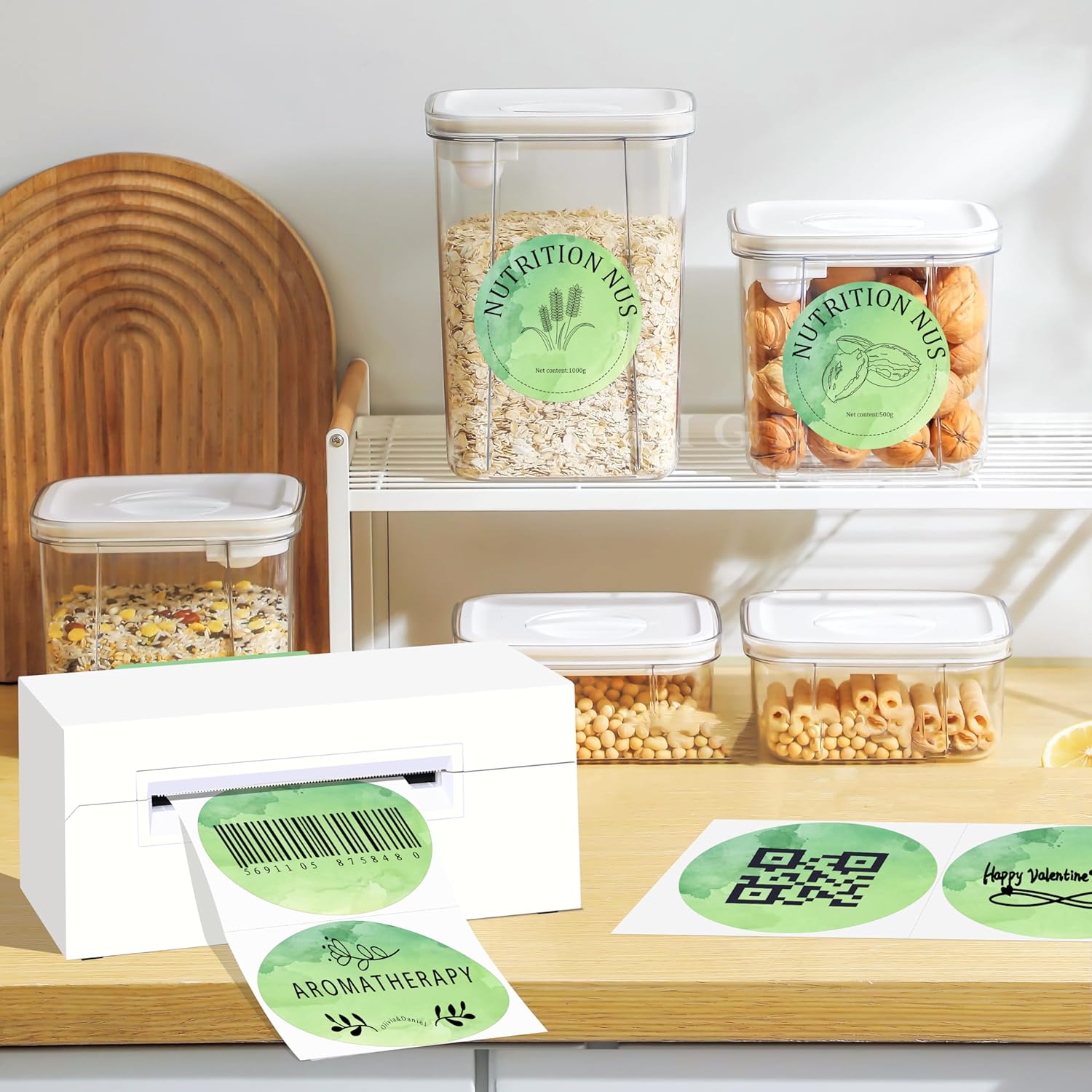 PARLAIM 3 Inch Thermal Labels,Watercolor Labels for Thermal Printer,Circle Thermal Stickers Labels for Inventory,500PCS Round Color Coding Label with Perforation,Package Decoration (Green Watercolor) - Image 7