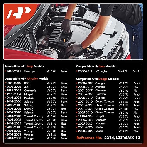 Miniatura 2 de A-Premium Bujía iridio compatible con Jeep Wrangler y Dodge Grand Caravan, Charger, Avenger, Caravan, Magnum, Stratus y Chrysler Town & Country,