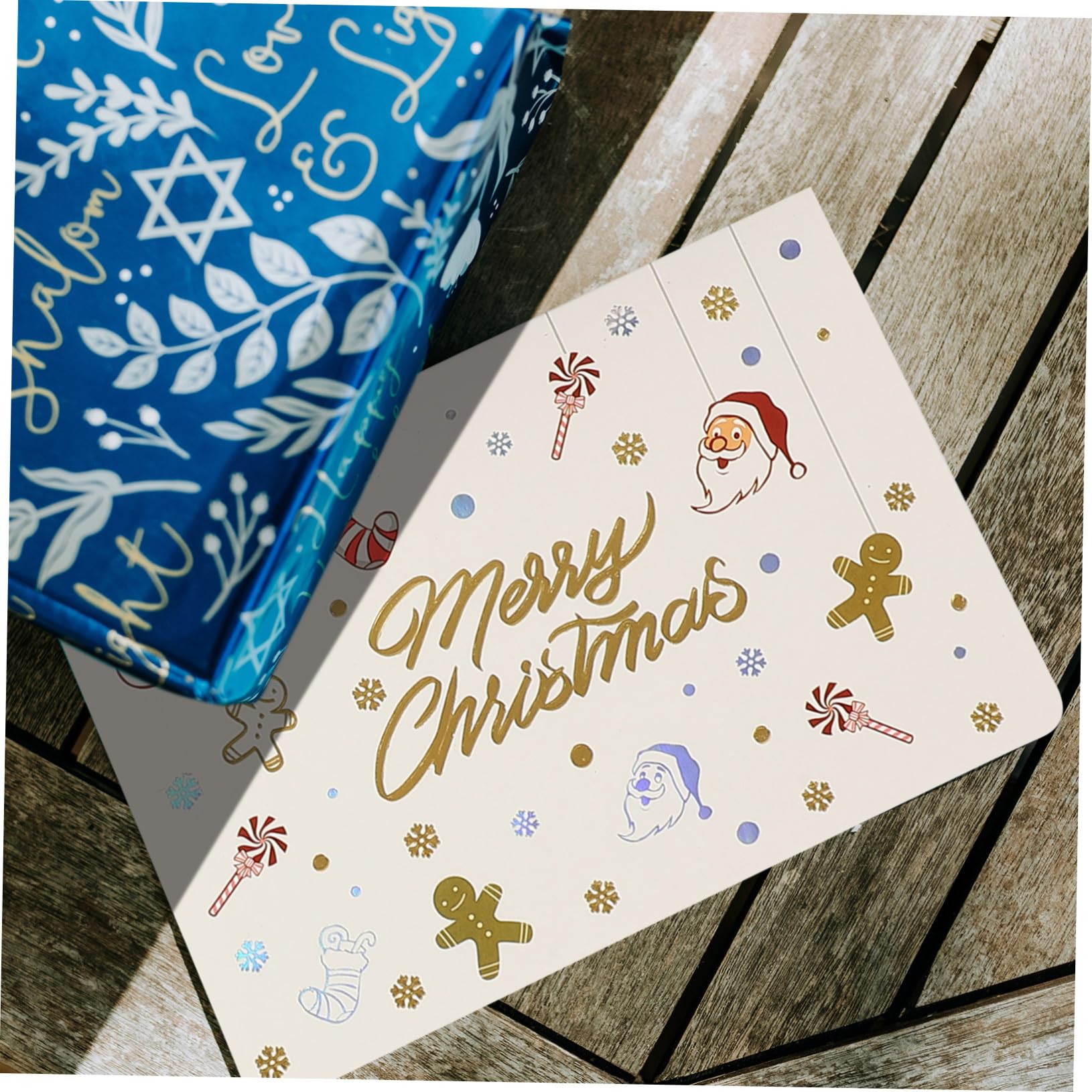 Angoily 40 Sätze Teiliges Weihnachtsgrußkarten in Weiß Rot Blau Braun und Orange Festliche Weihnachts Notizkarten mit Einzigartigem Design für Weihnachtsfeiern Geschenke Freundliche Grüße