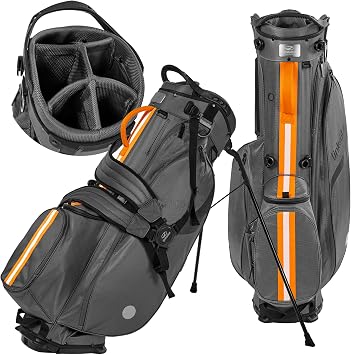 2026 Upgraded Linkslite 5-Way Golf Stand Bag | Lightweight Waterproof with Rain Cover, Full-Length Divider, 6 Pockets 1 Magnetic & Dual X-Strap