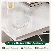 Vista 7 de Huuger L Shaped Desk, 39 Inches Computer Desk with Reversible Storage Shelves, for Gaming Corner Home Office Writing Study, Metal Frame, White Blanco