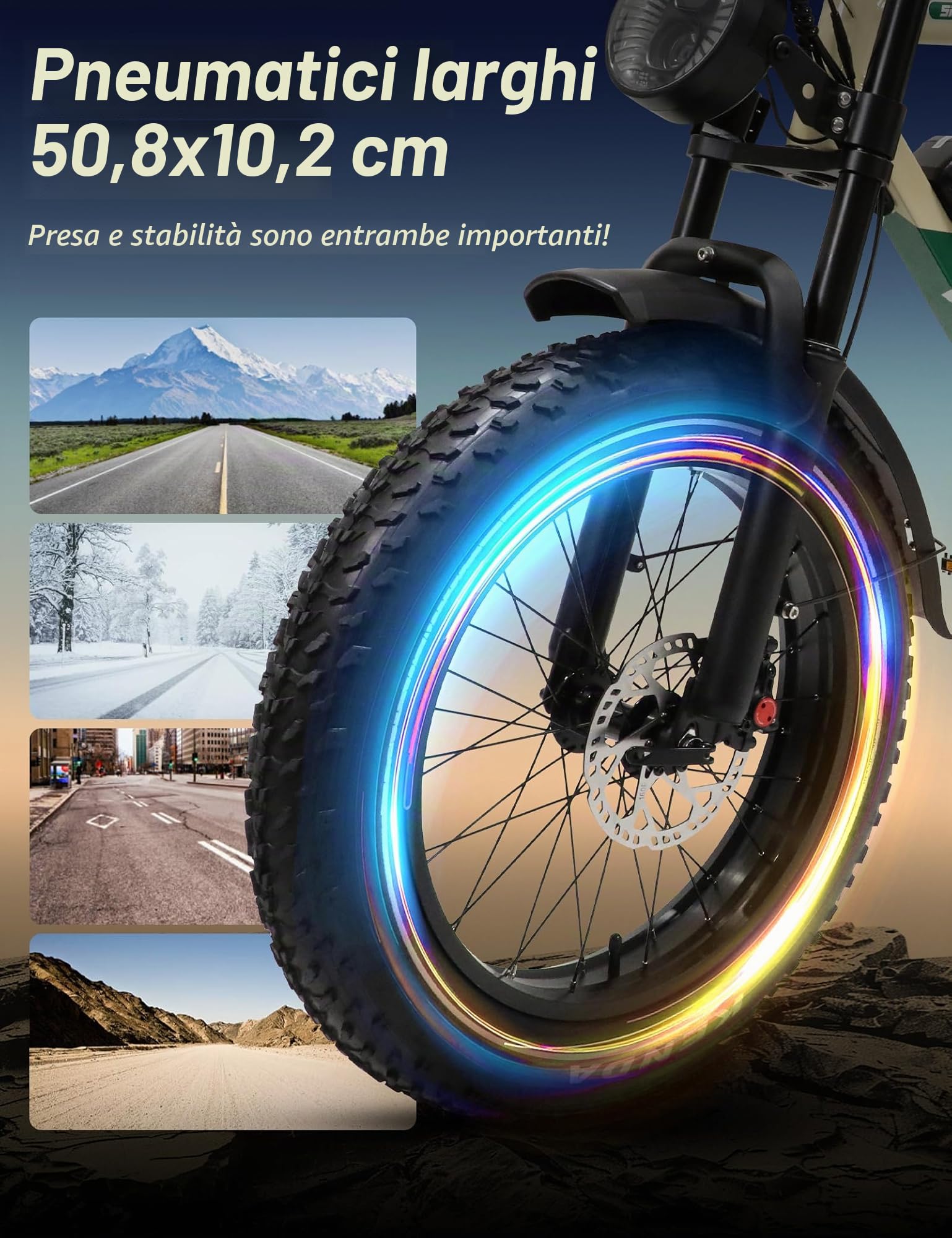 Onesport W66/W77 E Bike Elettrica, 20 X 4 Pollici Fat Tire Ebike con Batteria 48V 18AH/13.5AH Autonomia 30-100KM, Sospensione Integrale & Freni Idraulici, Bici Elettrica Uomo e Donna con Bluetooth APP
