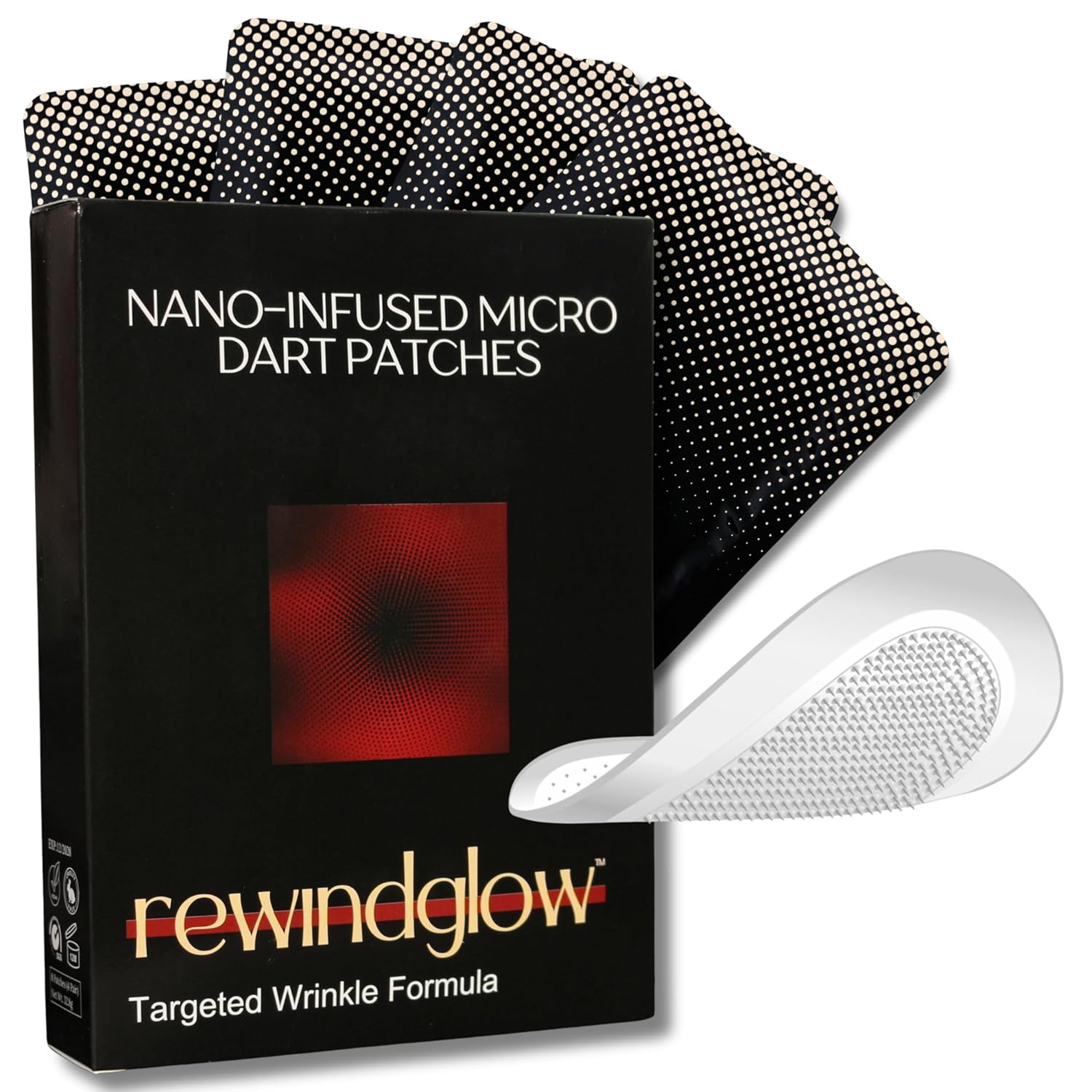 Anti-Wrinkle Micro Dart Patches with Niacinamide, Hyaluronic Acid, Vitamin C & Peptides - Under Eye Patches for Wrinkles, Crows Feet and Smile Lines - 4 Pairs