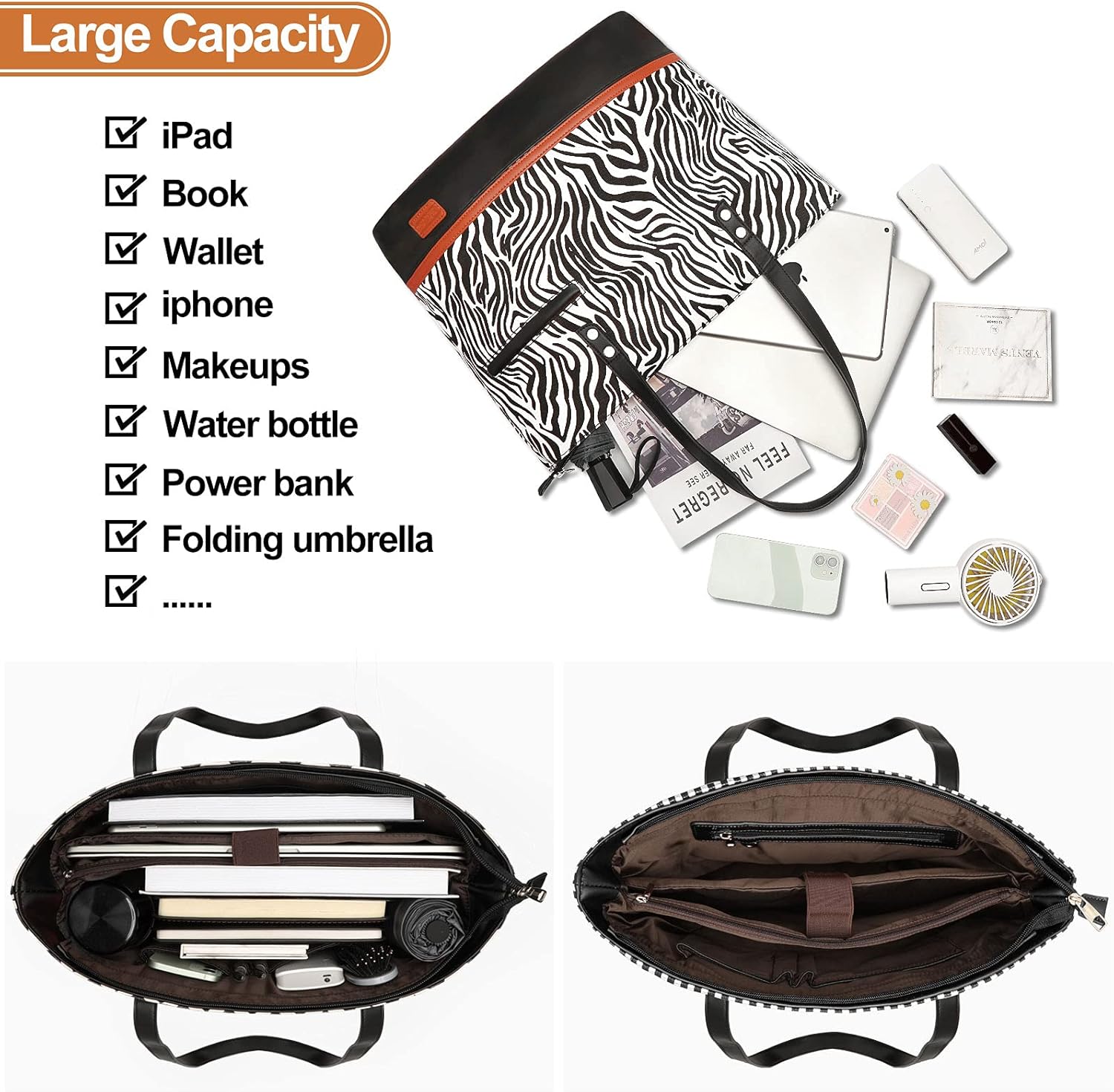 Laptop Tote Bag for Women Large Canvas Womens Briefcase Waterproof Computer Bag Work Bags for Women Fits 15.6 inch Laptop - Image 6