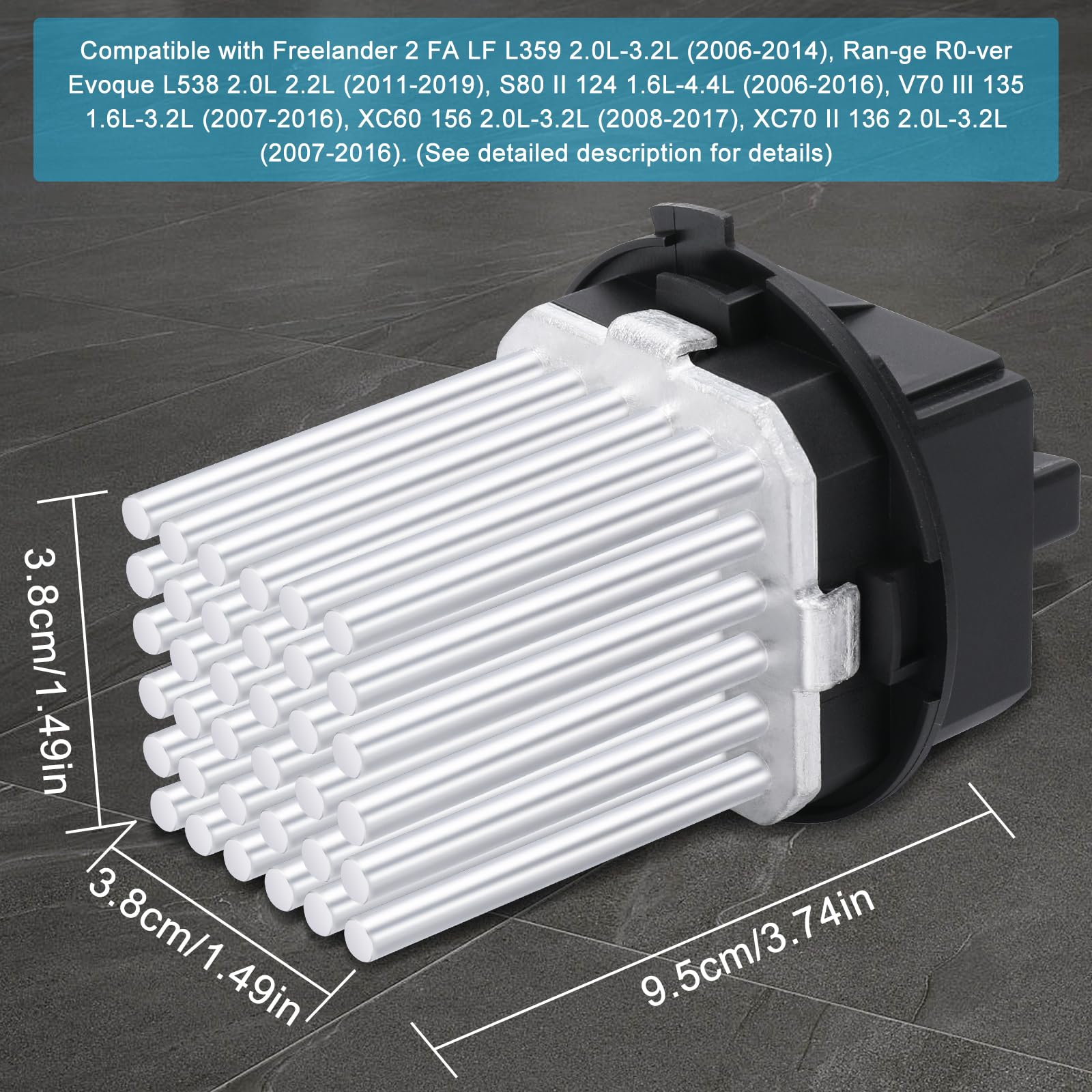 Resistenza del motore della ventola compatibile con Freelander 2 Range Rover Evoque L538 S80 II 124 V70 III 135 XC60 156 XC70 II 136 LR002685