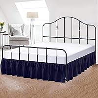 Vista 3 de eBeddy Linens 1 falda de cama de algodón egipcio de 800 hilos, tamaño individual de 39 x 75 a 14 pulgadas, caída y caída, fácil de lavar, resistente