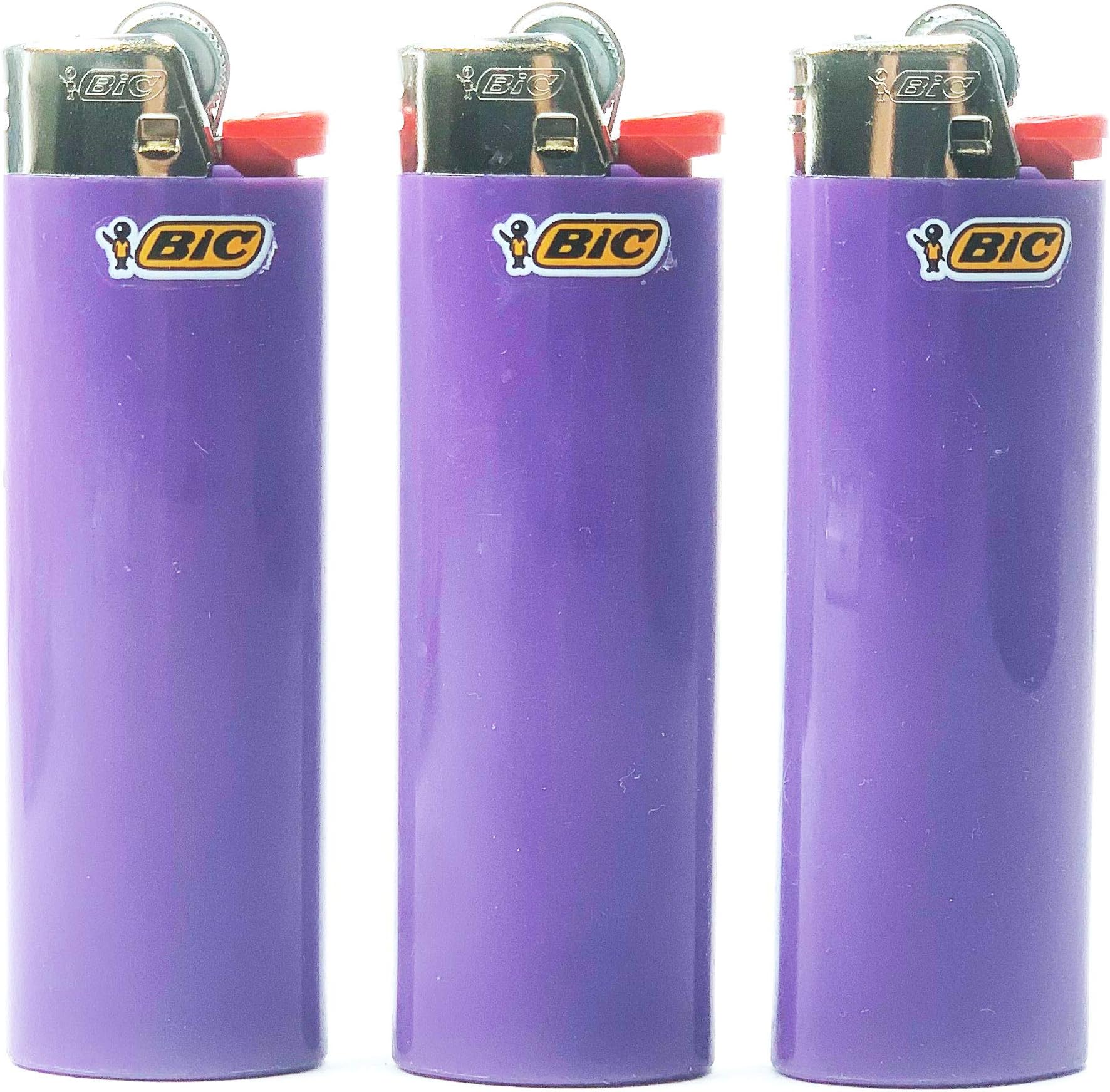 3 Purple Bic Lighters Regular Size
