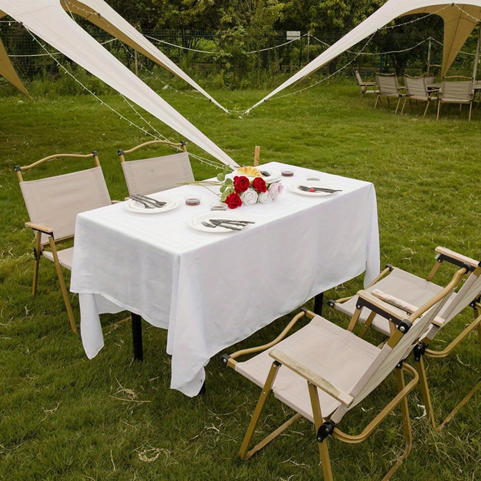 4 Stück Weiße Tischdecken Einweg - 137x274cm Wasserdicht Für Party & Events