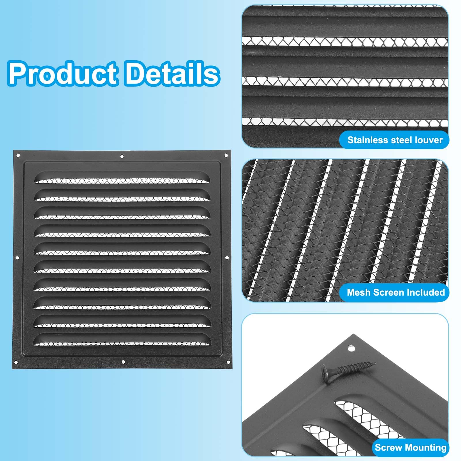 PATIKIL 10x10" Gable Vent Cover - Image 3