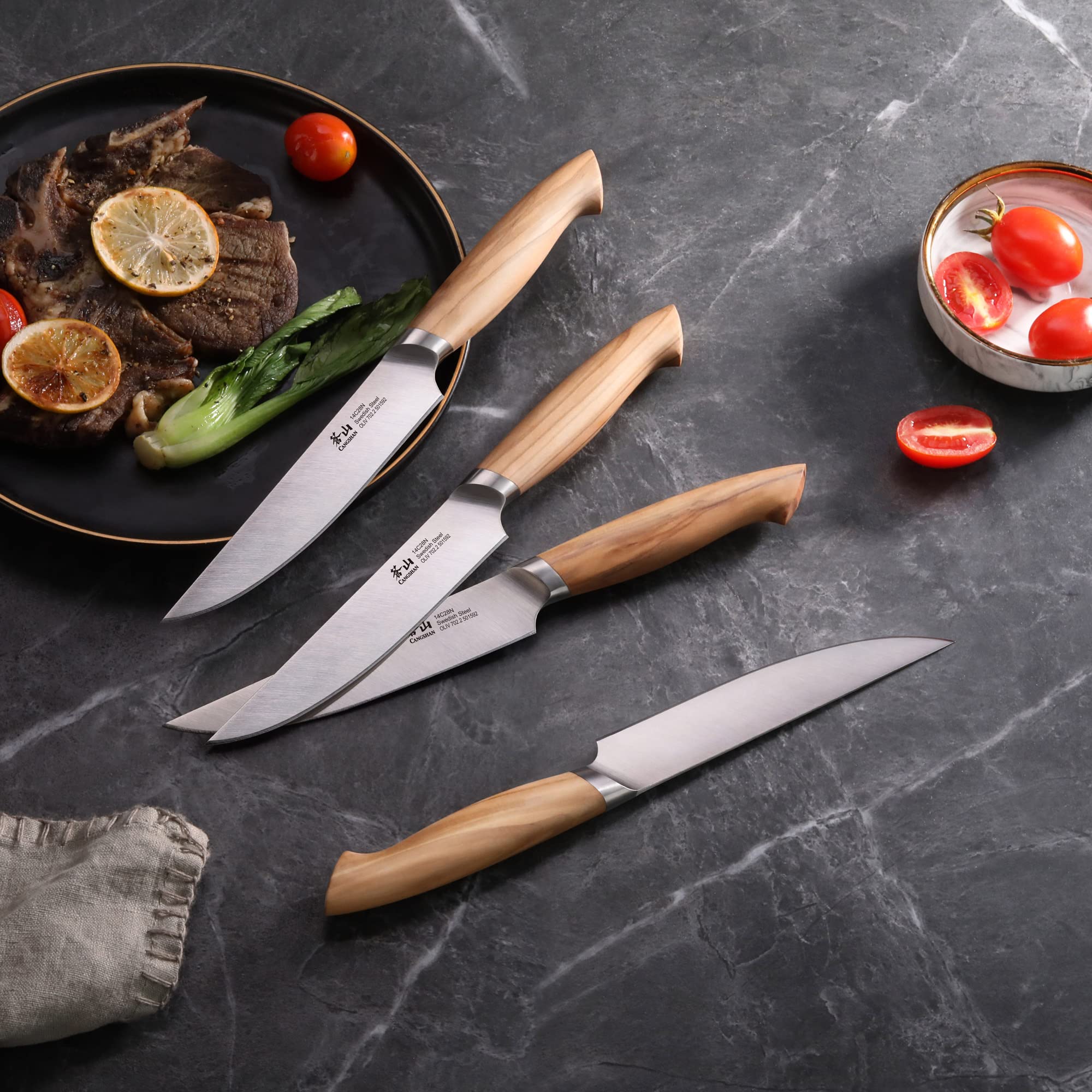 Amazon.com: Cangshan OLIV Series 4-Piece Fine-Edge Steak Knife Set
