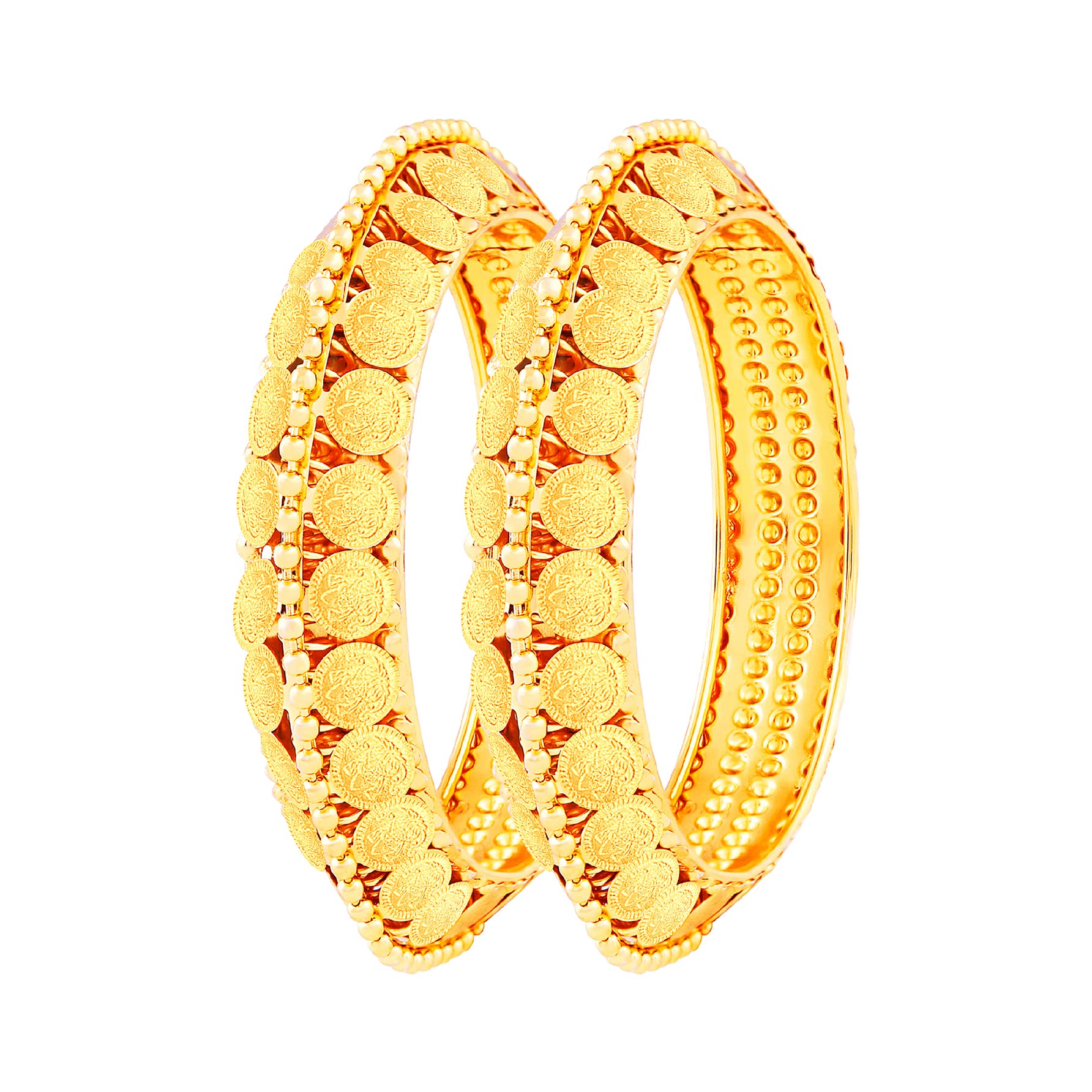 ASMITTA Traditional Laxmi Coin Gold toned Set of 2 Bangles for Women and Girls (B078GYS4D5) Amazon Price History, Amazon Price Tracker