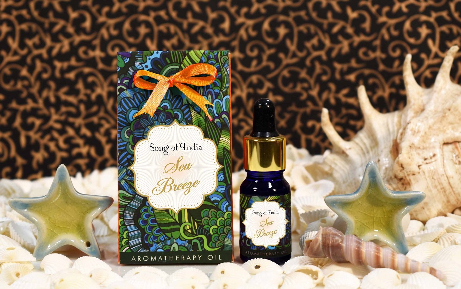 Song of India Aromatherapy Oil for Aroma Diffuser & Vaporiser in Glass Bottle with Dropper, 10 ml. | Little Pleasures (Sea Breeze)