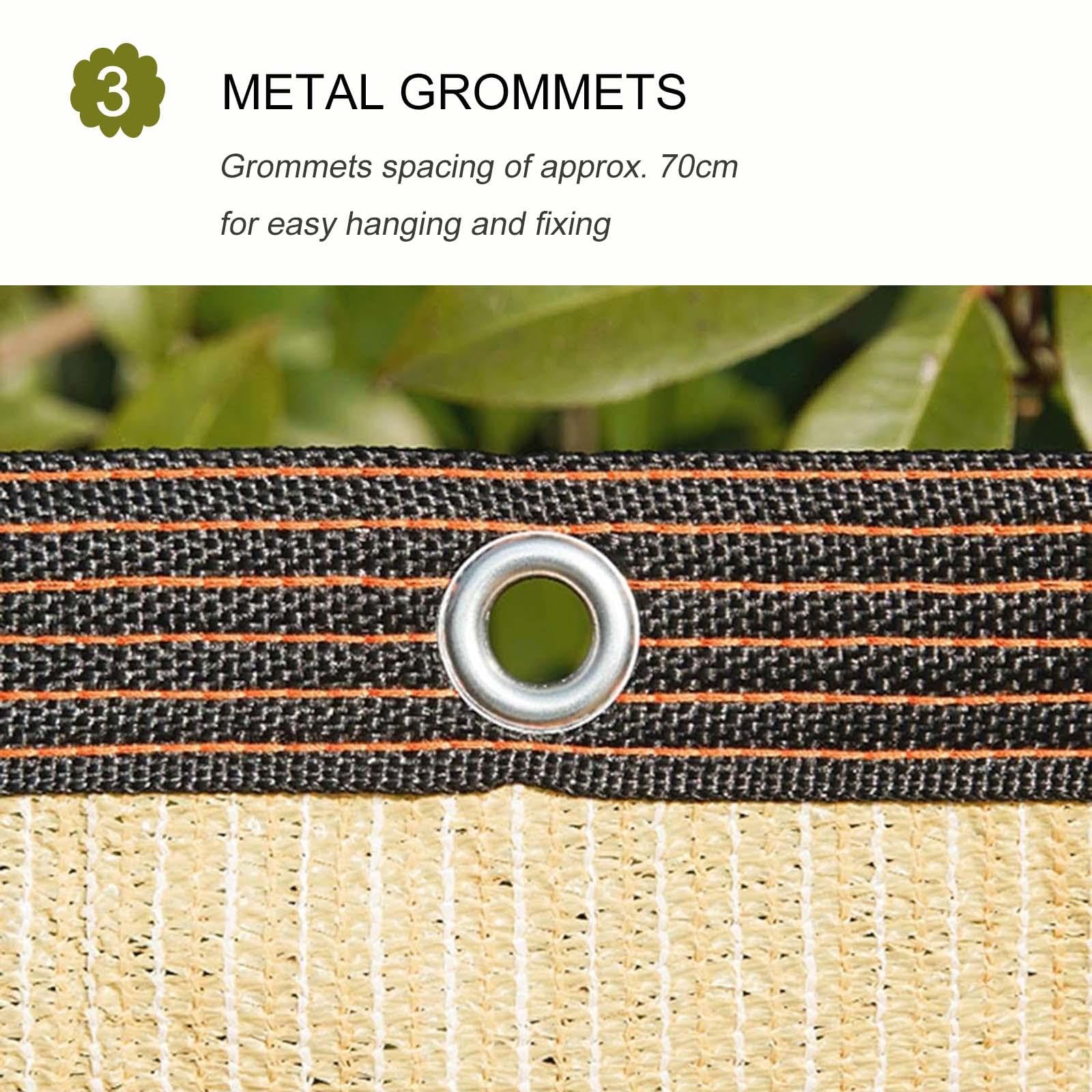 Filet solaire d'extérieur pour plantes - Bâche en maille respirante avec œillets (2 x 4 m, 3 x 3 m, 3 x 5 m, 4 x 4 m, 4 x 5 m, 4 x 6 m, 5 x 5 m, 9 x 9 m) - Voile d'ombrage pour une protection efficace