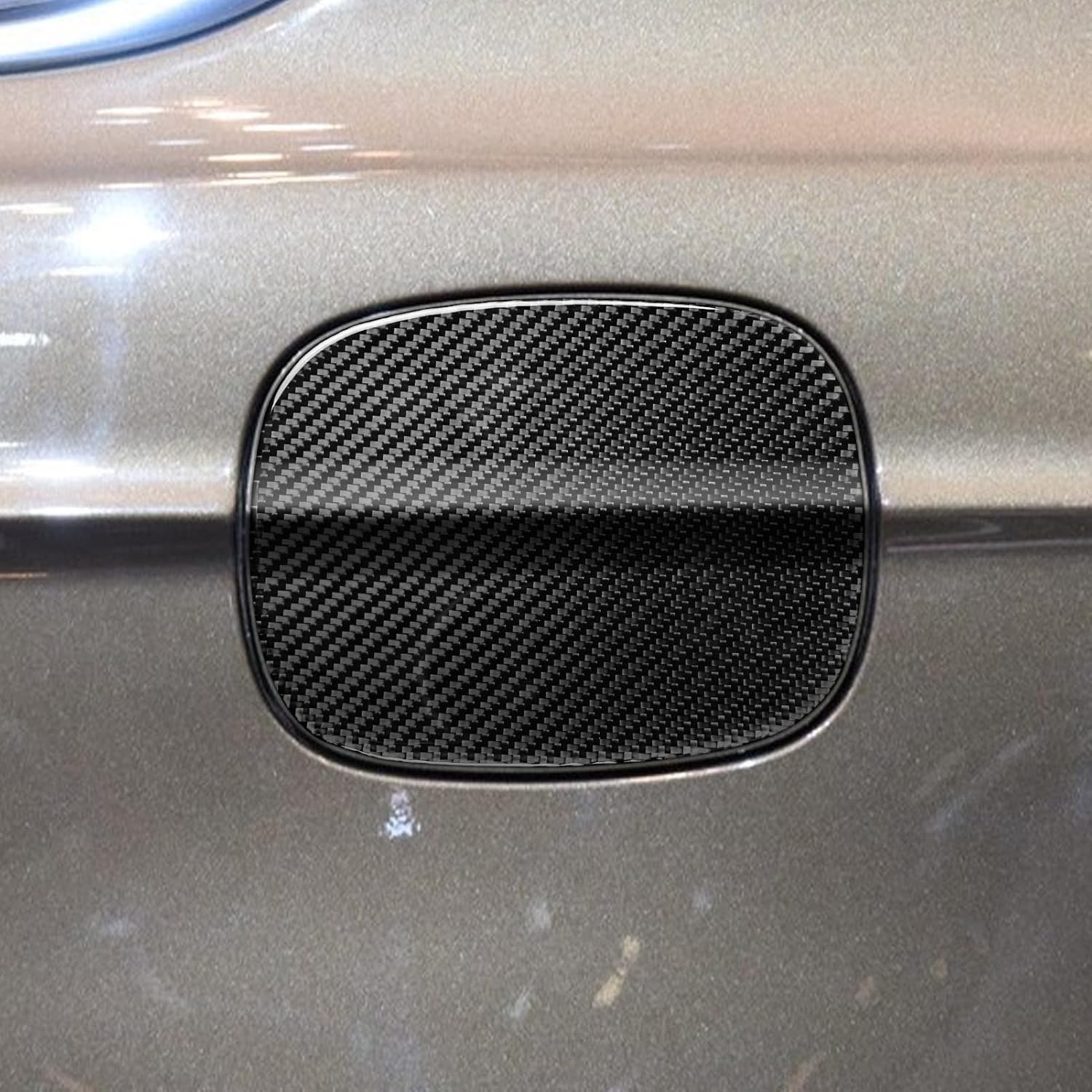 Carbon Fiber Car Oil Tank Cap Trim Compatible with Ford Fusion Mondeo 2013 2014 2015 2016 2017 2018 2019 2020 2021 Door Gas Cap Fuel Tank Cover Black