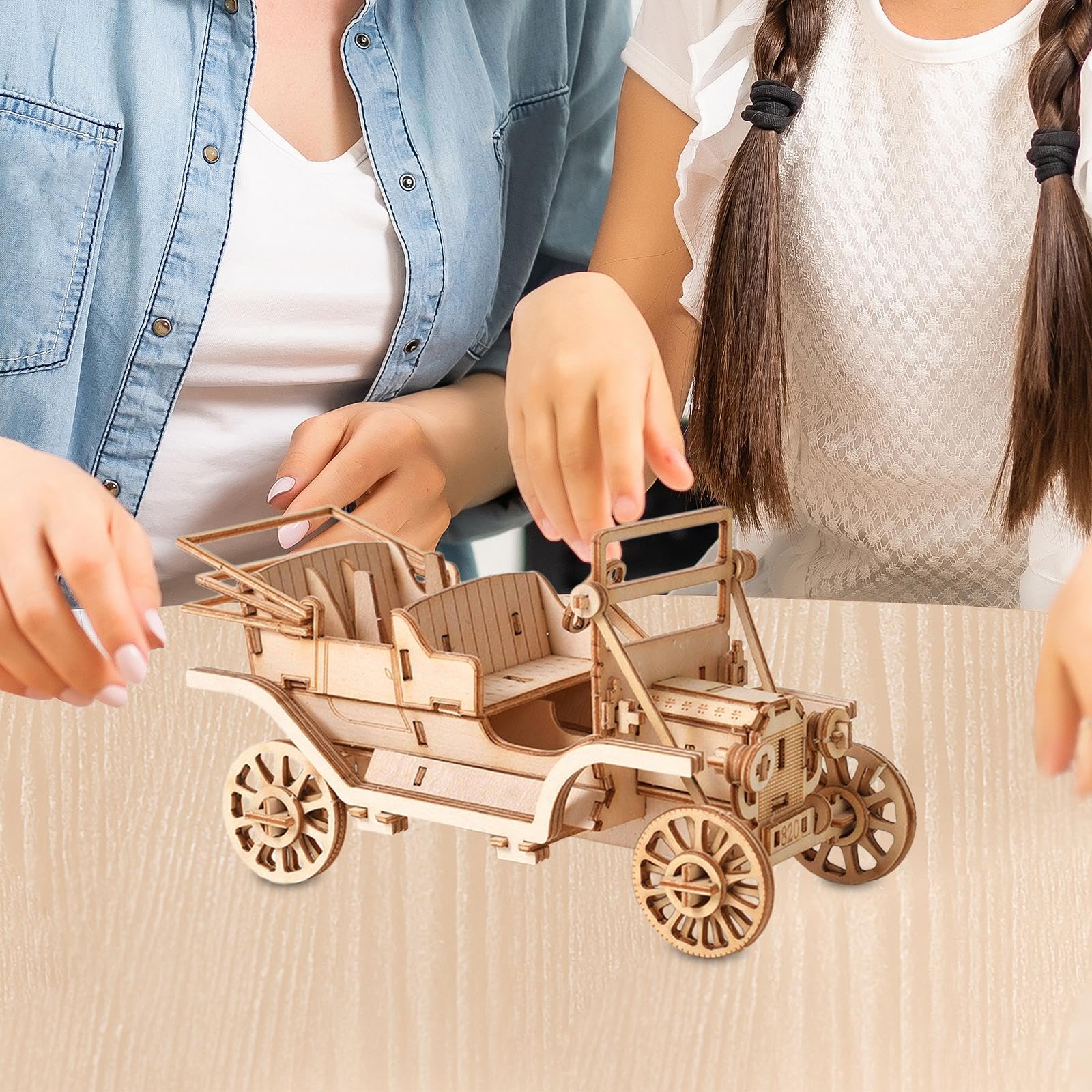 Kit Puzzle 3D Macchina D In Legno | materiale naturale, assemblaggio manuale, apprendimento giocoso, adatto a teenager