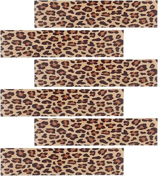 6pcs Leopard Print Edible Cake Border Strips, 11.02x2.44in/28x6.2cm Wrap