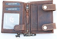 Vista 3 de Cartera de cuero natural con cadena de metal con escorpión