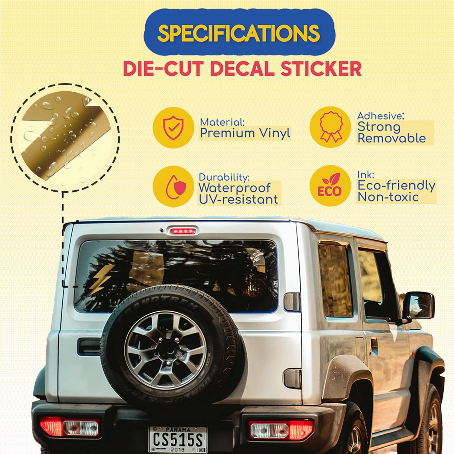 Transparent Decal Stickers of Bolt Lightning Silhouette (Metallic Gold) Premium Waterproof Vinyl Decal Stickers for Laptop Phone Accessory Helmet Car Window Mug Tuber Cup Door Wall ANDstic78374aGOAA image 2