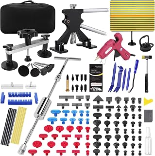 PDR TOOLS Kit Débosselage sans Peinture pour Voiture Outils de Débosselage | Marteau extracteur et ventouses pour Kit Réparation Carrosserie pour Surfaces Métalliques Outils de Débosselage Carrosserie