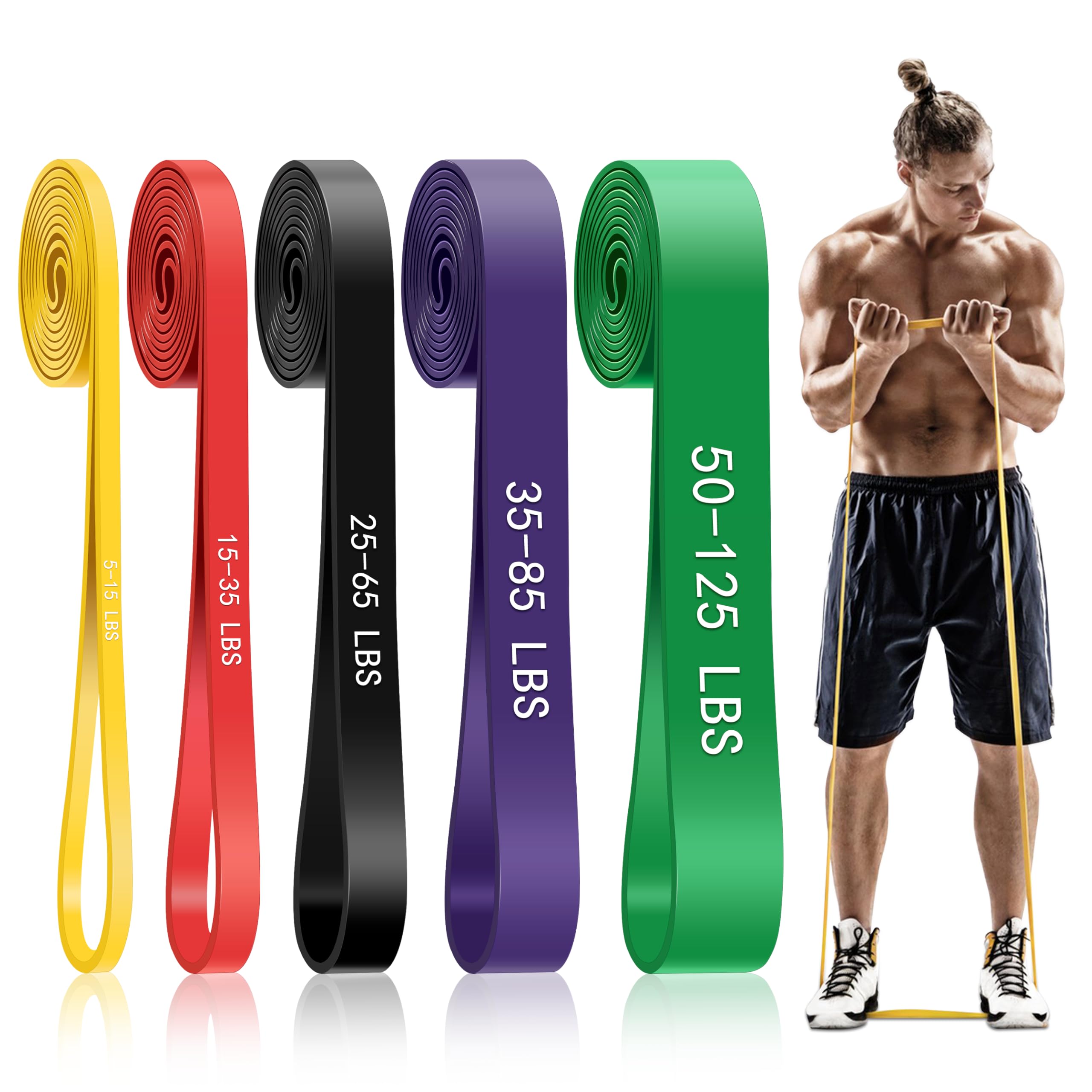 Photo 1 of Pull Up Assistance Bands, 5-Level Resistance Bands for Working Out, Pull Up Bands for Men & Women, Exercise Bands for Full-Body Training, Fitness, Physical Therapy, Stretch Workout Bands at Home, Gym