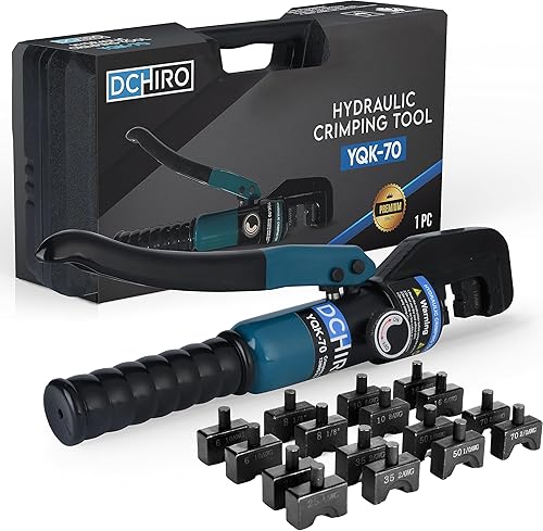 Herramienta de prensado hidráulico 9 troqueles recubiertos de óxido negro y carcasa dura incluida Crimpadora hidráulica con cabezal resistente