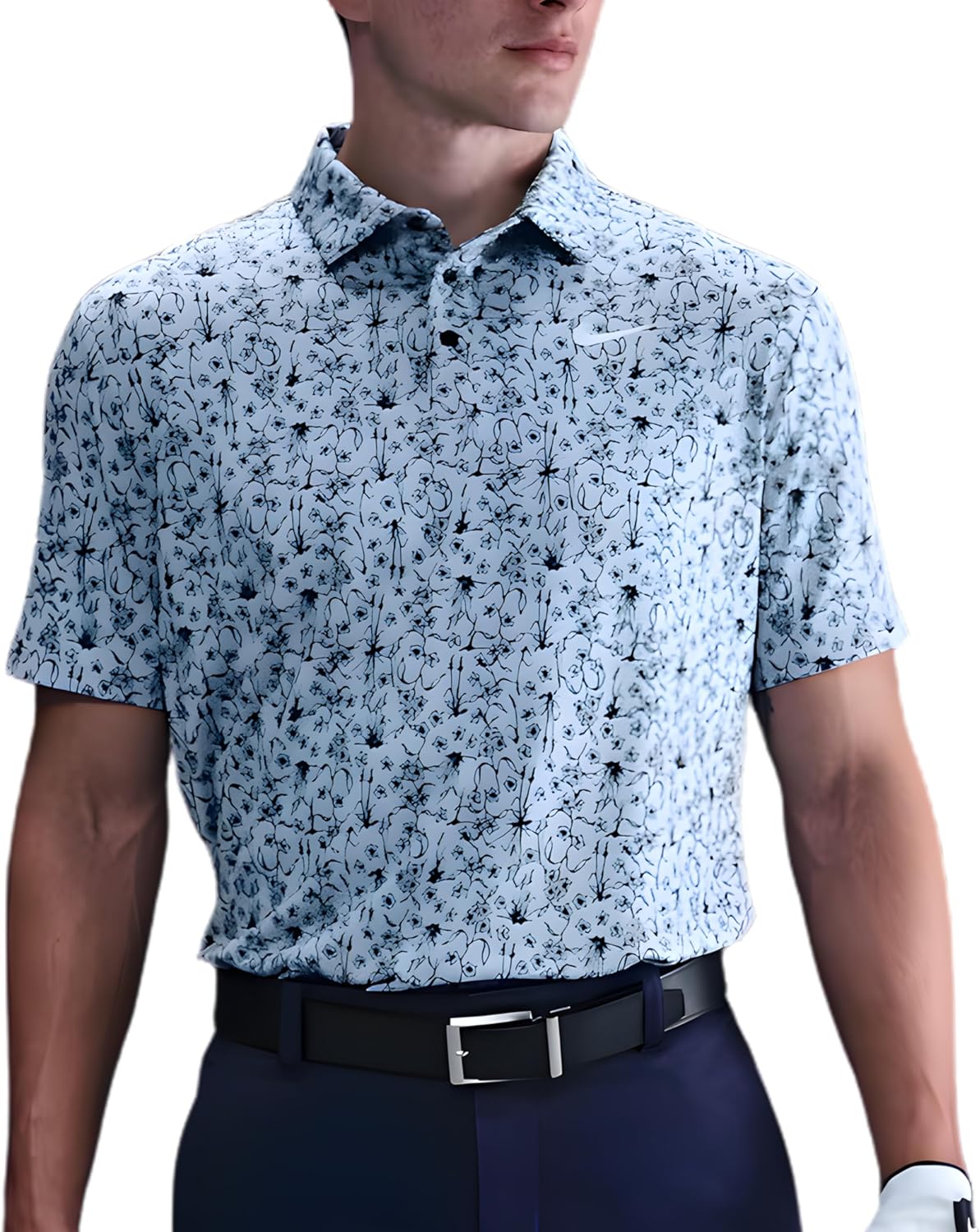 Nike Dri-FIT Tour POA Print Golf Polo Shirt - Lightweight, Full Coverage Pattern Polo