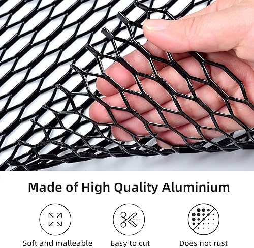 Miniatura 162 de AggAuto Malla universal para parrilla de automóvil de 40 x 13 pulgadas, de acero inoxidable revestido de cloruro de polivinilo, rejilla