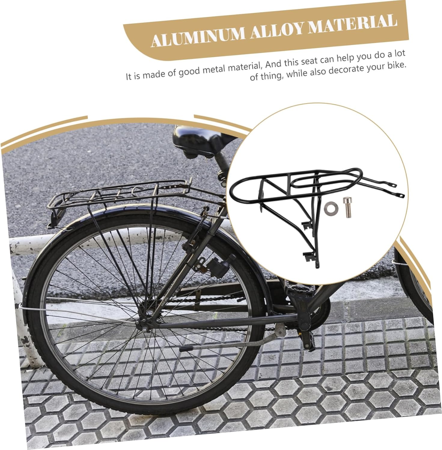 Mountain Bike Rear Seat Rack Durable Bicycle Backseat Stand Folding Bike Cargo Rack for Adults for