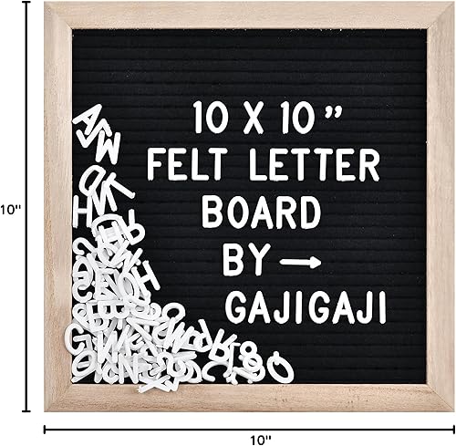 Miniatura 6 de Tablero de letras de fieltro con 294 letras, números, símbolos, tablero de mensajes intercambiable de 10 x 10 pulgadas con marco de madera para