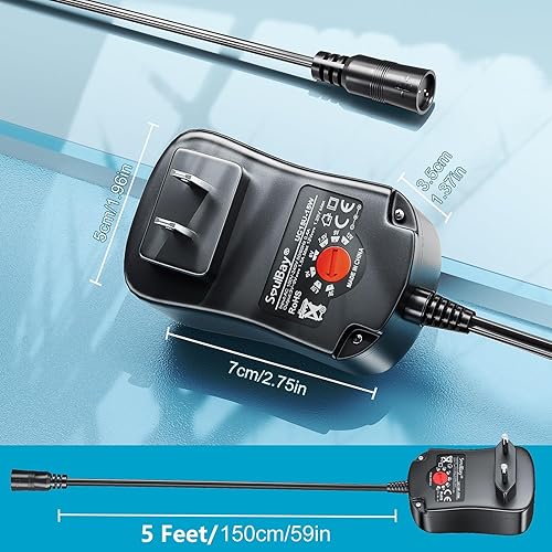 Miniatura 7 de SoulBay Adaptador de CA universal de 15 W, 3 V, 4.5 V, 5 V, 6 V, 7.5 V, 9 V, 1500 mA, 12 V, 1250 mA, fuente de alimentación de conmutación CC para