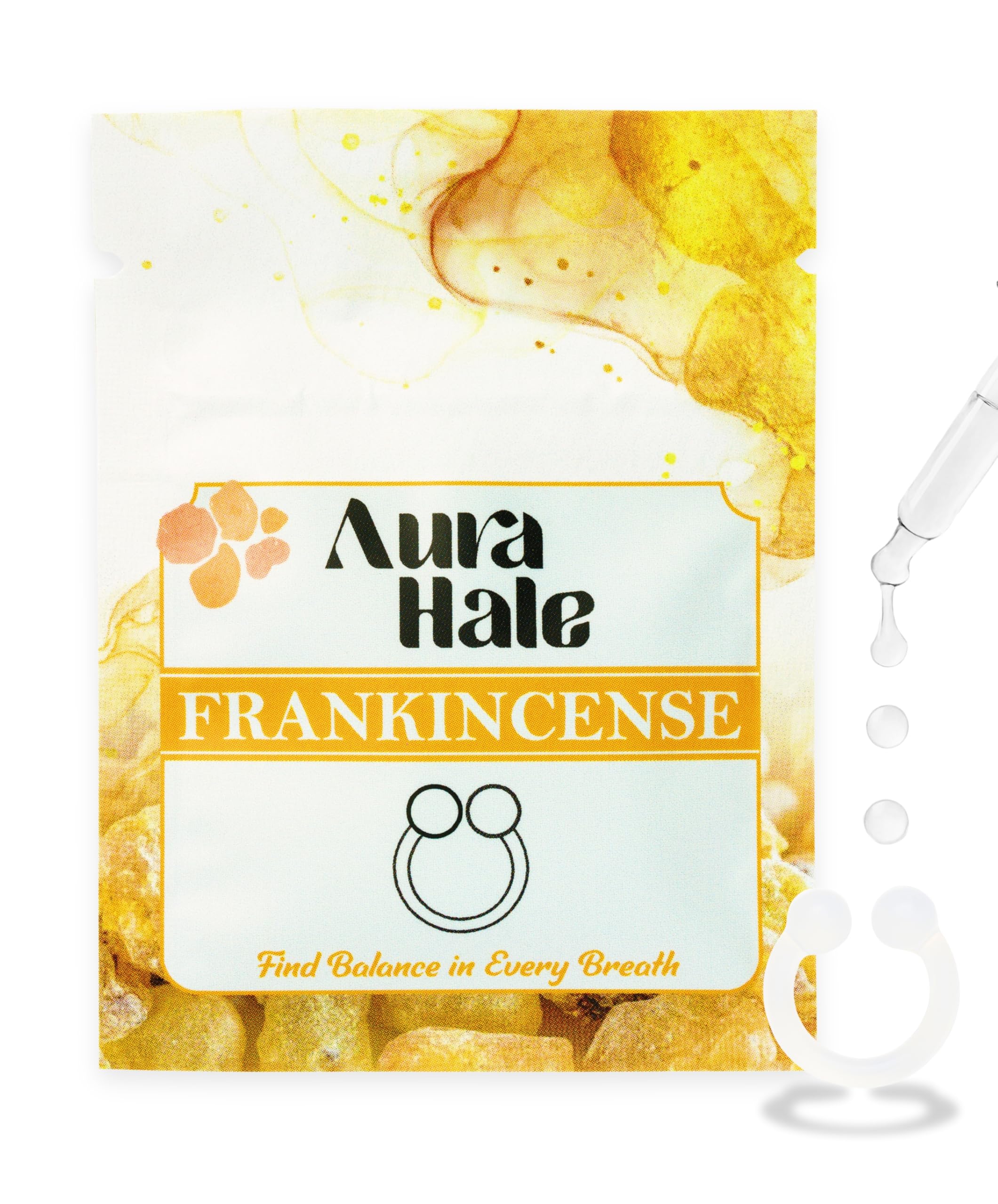 Aurahale Transparent Nasal Diffuser Ring – Frankincense Scent For Cognitive Boost, Stress Relief & Inner Clarity | Wearable Aromatherapy | Medical-Grade Silicone | Organic Essential Oil Infused
