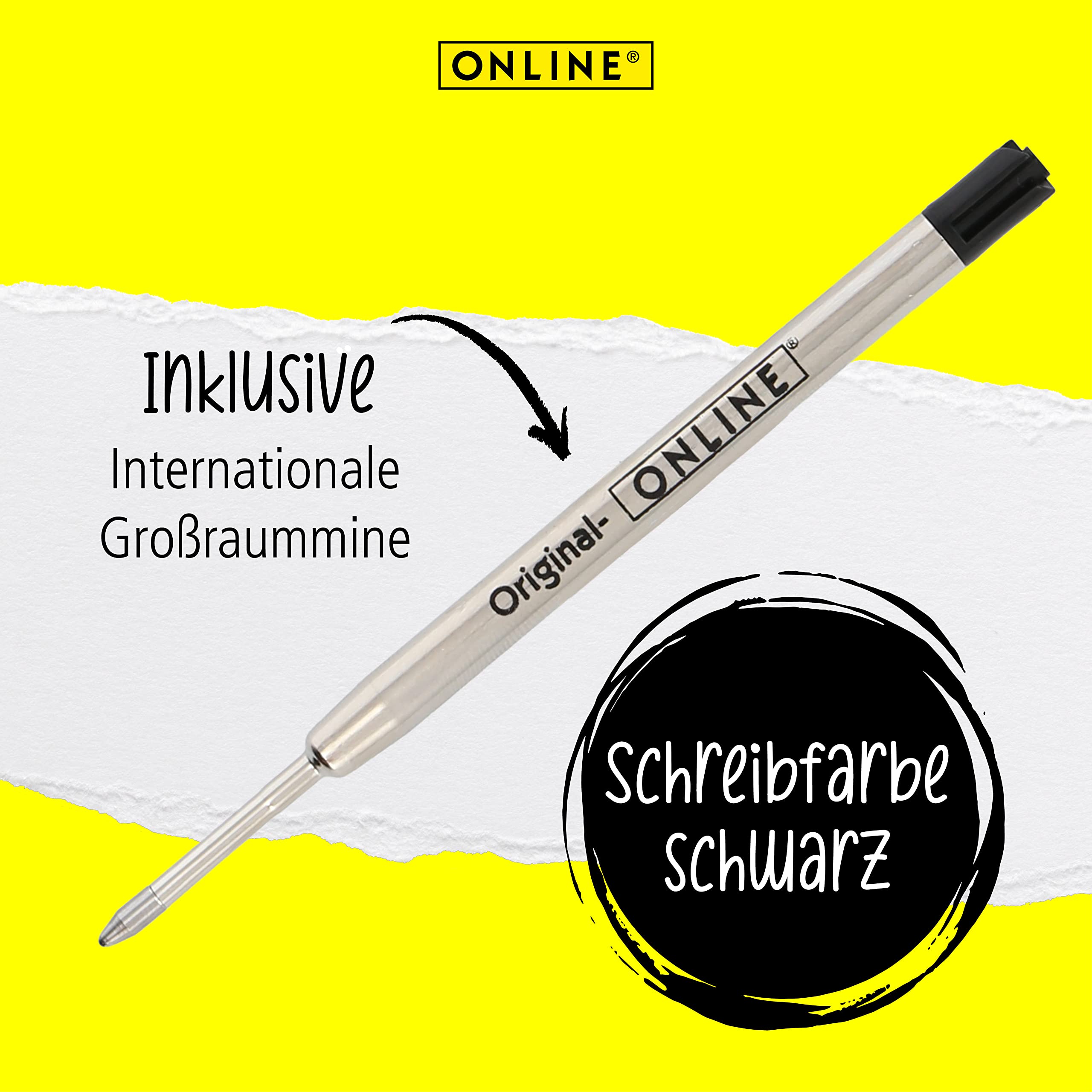 Online Balpen Soft Metal, balpen van aluminium, verwisselbare grote vulling, schrijfkleur zwart, onuitwisbaar, klassiek blauw met soft-touch feeling, metalen clip zilver