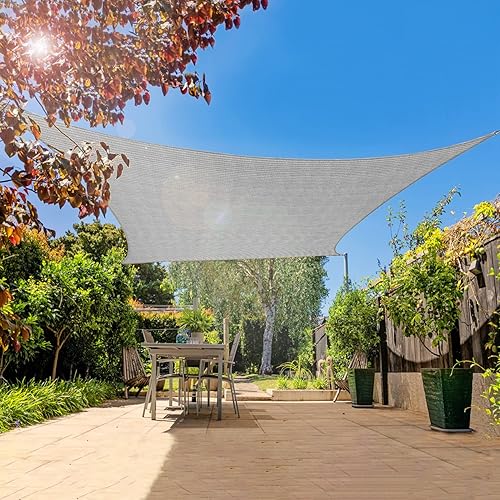 Miniatura 2 de INFRANGE Toldo tipo vela rectangular para actividades al aire libre, cubierta solar para jardín, patio, cubierta de terraza, balcón (gris)