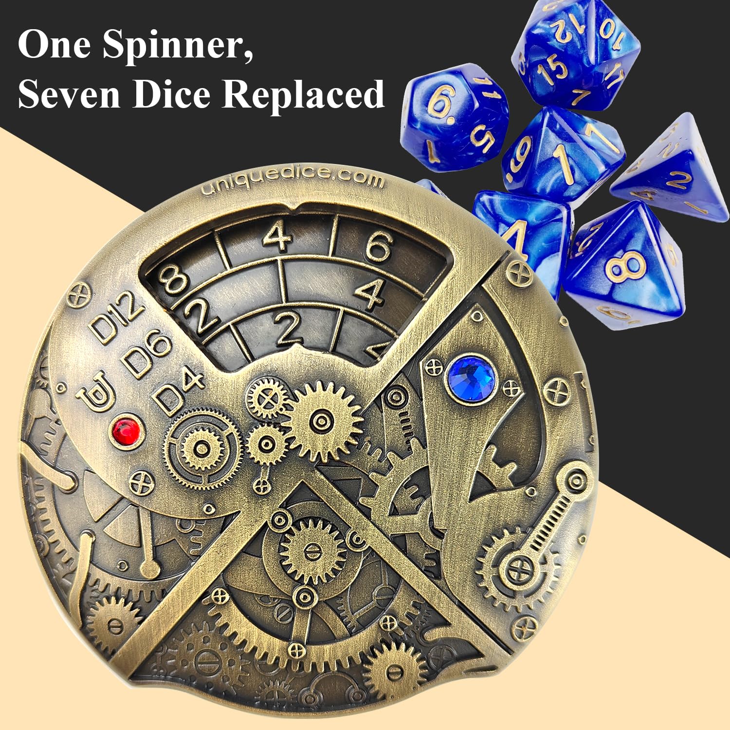 Dados únicos de Metal Ruleta Spinner para Dungeons and Dragons DCC DND Gifts Pocket Coin Theme Role Playing Gadget