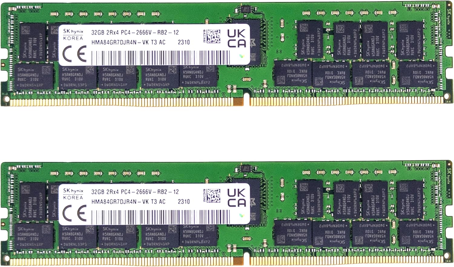 Timetec Hynix Original 64GB KIT(2x32GB) DDR4 2666MHz PC4-21300 Registered ECC 1.2V CL19 2Rx4 Dual Rank 288 Pin RDIMM Server Memory Ram Module Upgrade (64GB KIT(2x32GB))