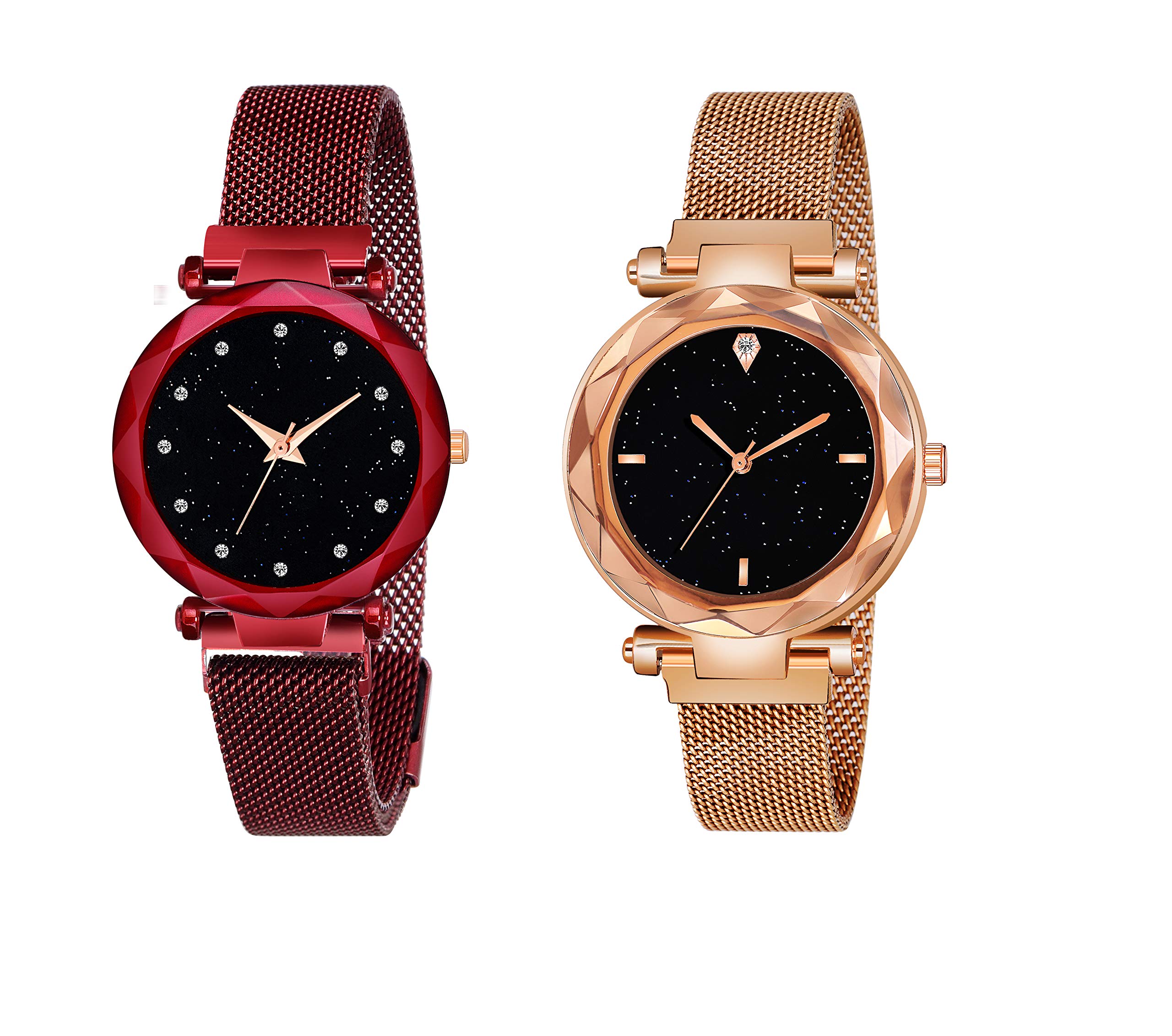 Talgo Geneva Combo Red & Rosegold Century Magnetic Chain Analog Watch - for Women (B0899N3CDB) Amazon Price History, Amazon Price Tracker