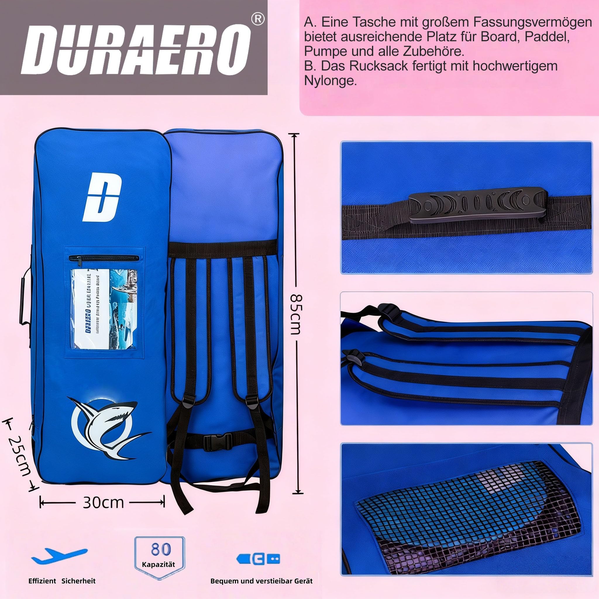 Tabla Hinchable de Paddle Surf con Asiento de Kayak, 330 x 76 x 15 cm, hasta 150 kg, Almohadilla Integrada, Aleta Desmontable, Doble Remo Ajustable, Kit de Reparación, Pink